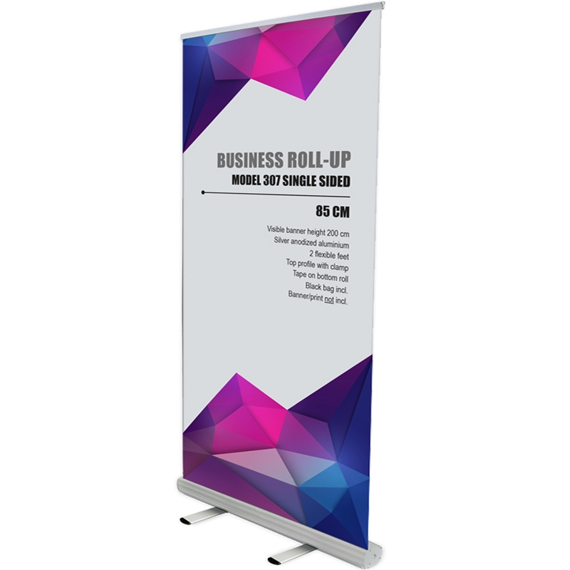 Business Roll - Up Enkeltsidet 100 Cm Alu Sølv Inkl Taske Og Bannerprint
