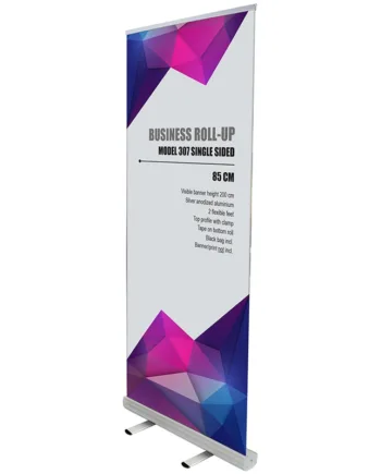 Business   Roll - Up   Kassette    Enkeltsidet    85   Cm    Alu   Sølv    Inkl    Taske