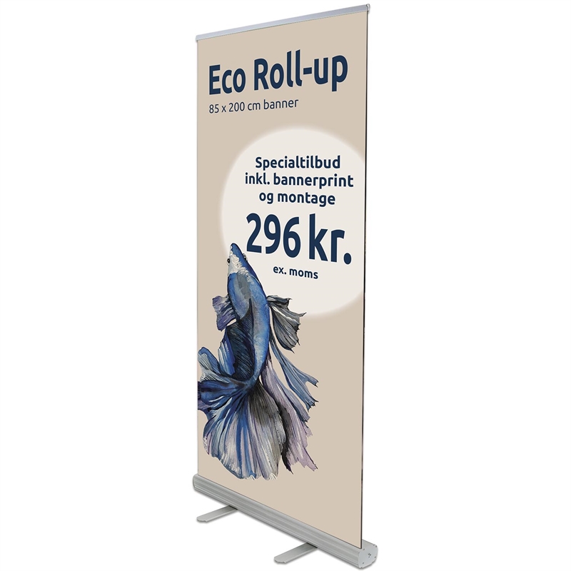 Classic Roll - Up Enkeltsidet 85x200 Cm Sølv Med Banner Og Print