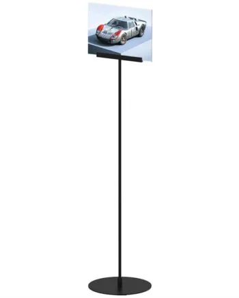 Design   Stand    Gulv   Skilt   Med   Akrylholder   Horisontal   A4    Sort