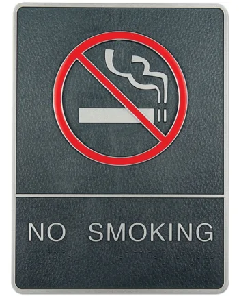 Dørskilt   Med   Ikon   Tekst   Blindeskrift   No   Smoking
