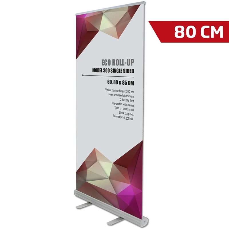 Eco Roll - Up Kassette Enkeltsidet 80 Cm Alu Sølv Inkl Taske