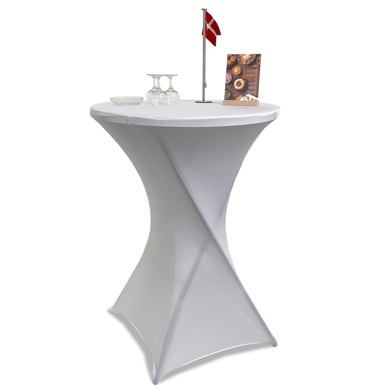 Elastisk Hvid Dug Til Folding Table Eventbord ø 80 Cm
