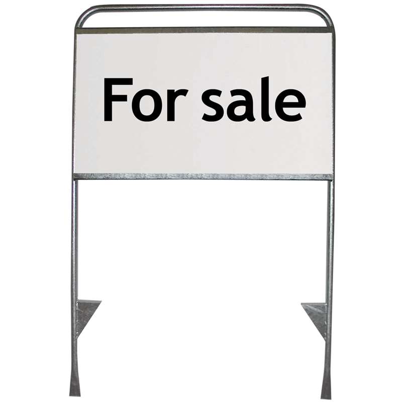 Estate Sign Mæglerskilt Med Plade Og Print På Side