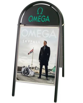 Expo   Gotik   Gadeskilt   Med   Logoplade    Sort    70   X   100   Cm