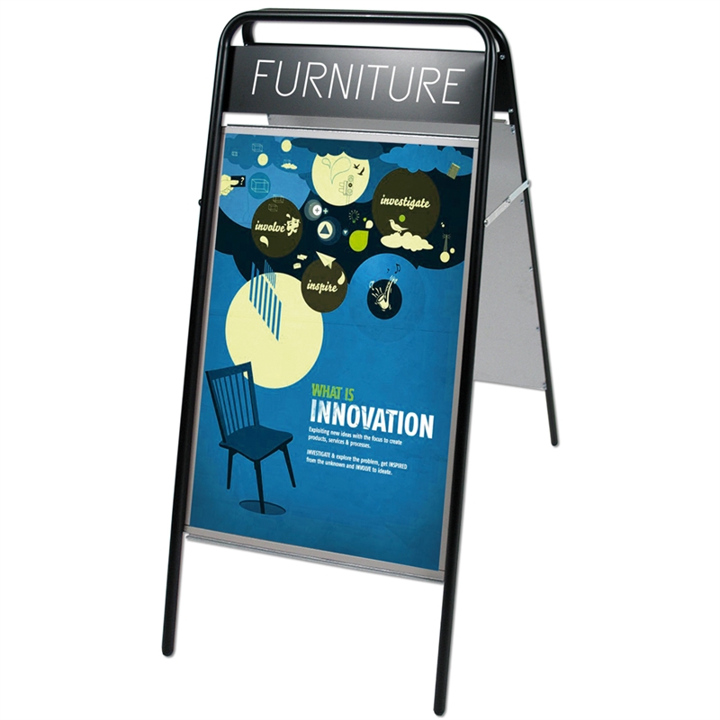 Expo Sign Gadeskilt Med Logoplade A1 Sort