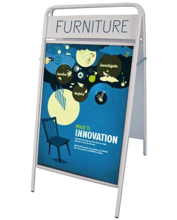 Expo   Sign   Gadeskilt   Med   Logoplade    50   X   70   Cm    Hvid