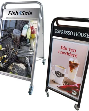 Expo   Sign   Lux   Gadeskilt   Med   Logoplade   Og       Hjul