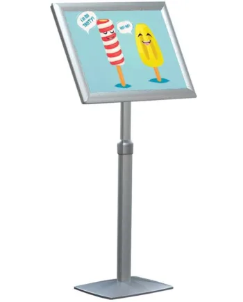 Flex   Infostander    Justerbar    Sølv    Med   A2   Klapramme
