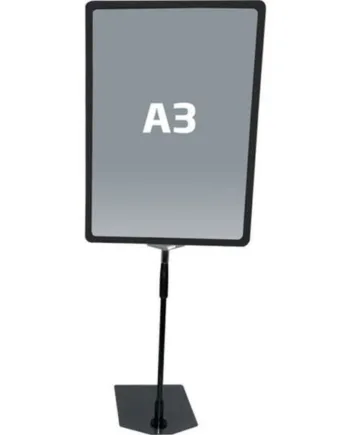 Flex   Plastprisramme   Infostander   Med   Fod   A3   Sort