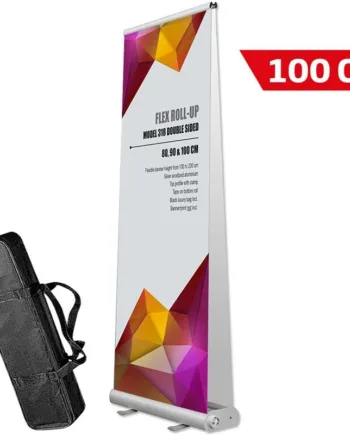 Flex   Roll - Up    Dobbeltsidet    Alu   Sølv    100   X   230   Cm    Med   Taske