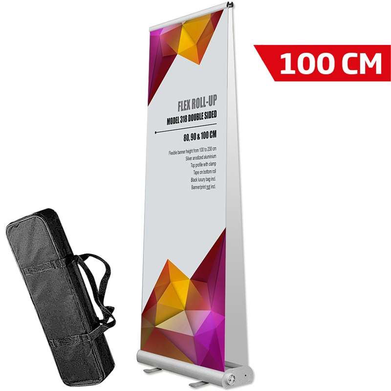 Flex Roll - Up Dobbeltsidet Alu Sølv 100 X 230 Cm Med Taske