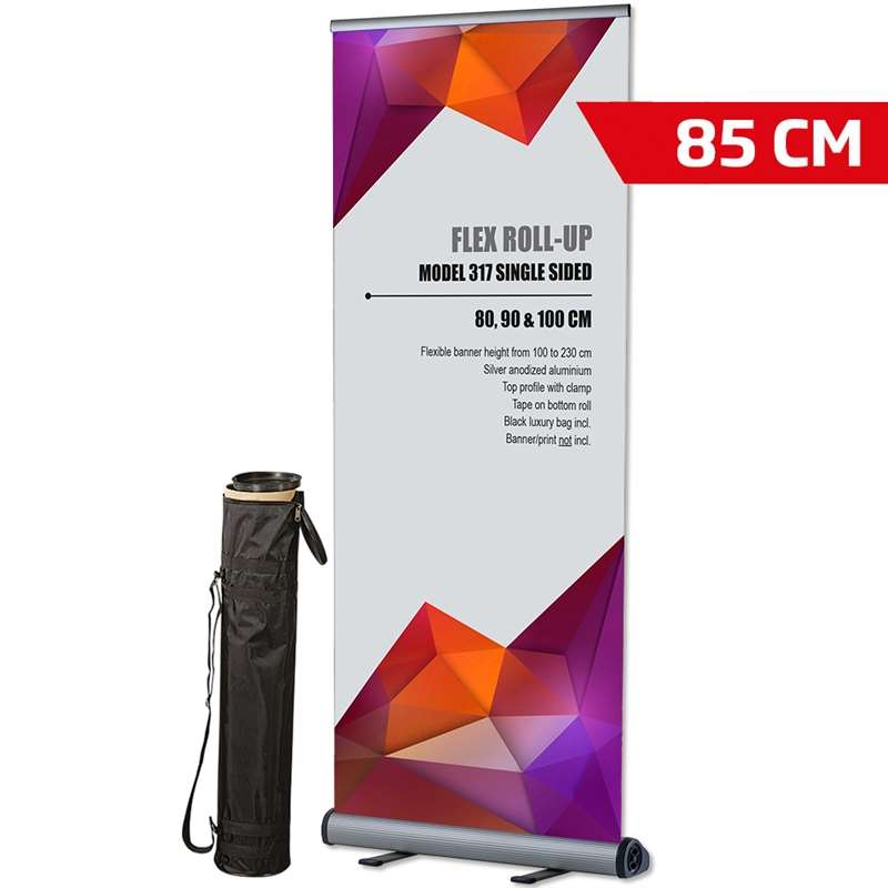 Flex Roll - Up Kassette Enkeltsidet 85 X 100 - 230 Cm Inkl Taske