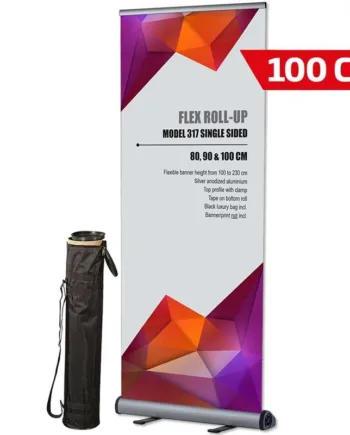 Flex   Roll - Up   Enkeltsidet   100x230   Cm   Alu   Med   Banner   Og   Print