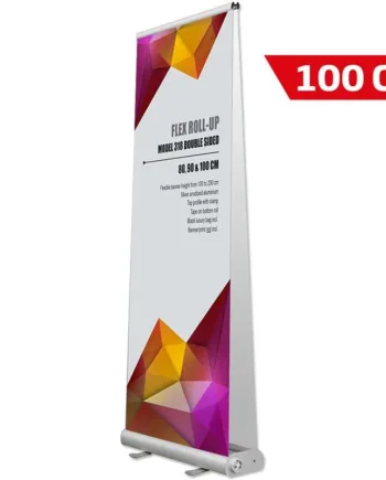 Flex   Roll - Up   Kassette    Dobbeltsidet    Alu   Sølv    100   Cm