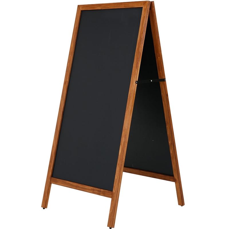 Gadeskilt Med Mørkbejdset Træramme Og Ståltavler 59 X 119 Cm