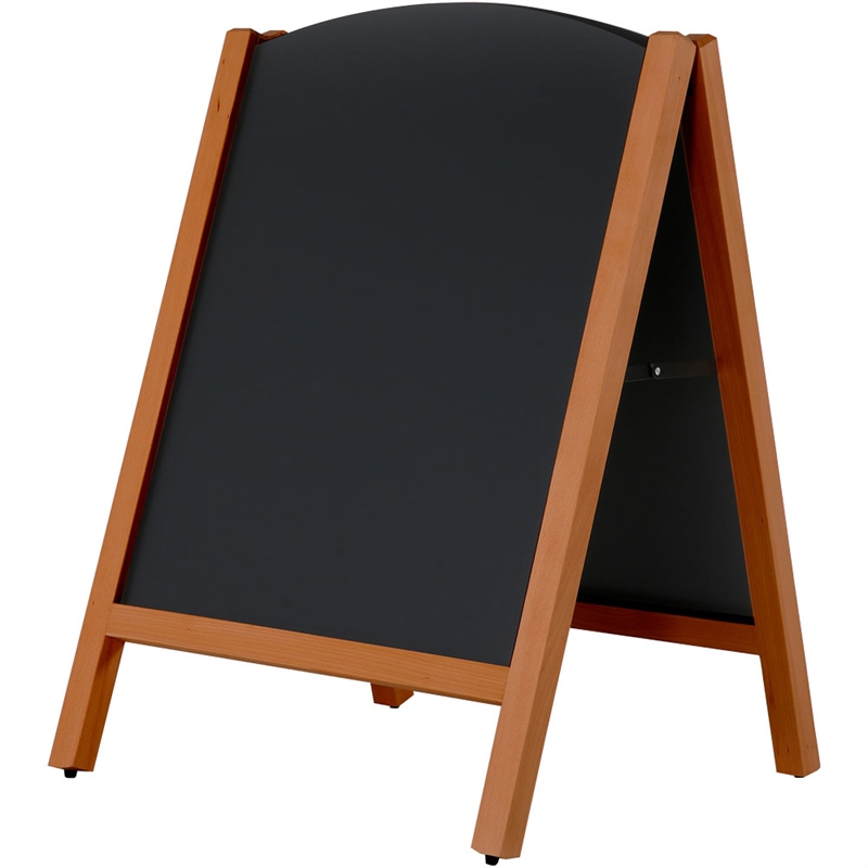 Gadeskilt Med Træramme Buet Top Og Ståltavler 59 X 77 Cm