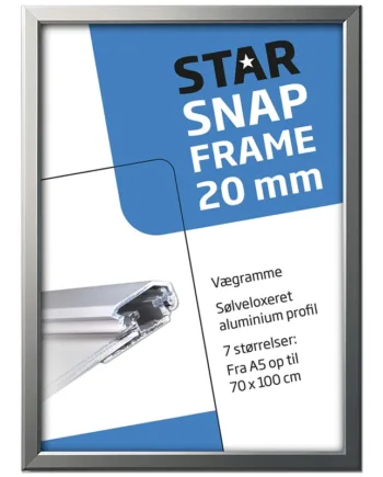 Klapramme    Alu   Sølv    20   Mm   Profil    A4