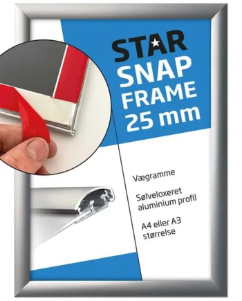 Klapramme   Fast - Fix    Med   Tape   På   Bagsiden    Alu   Sølv    25   Mm