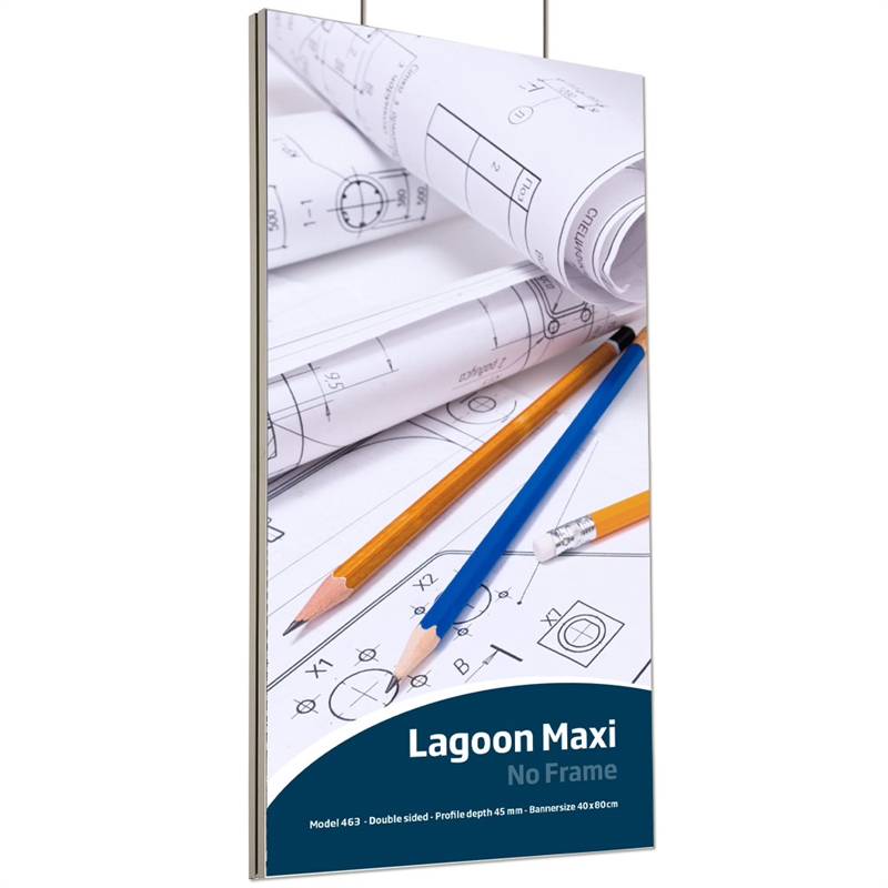 Maxiframe Lagoon Dobbeltsidet Bannerramme 45 Mm Dyb 100 X 200 Cm