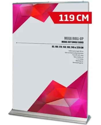 Mega   Roll - Up   Enkeltsidet    Alu   Sølv    119   X   250   Cm