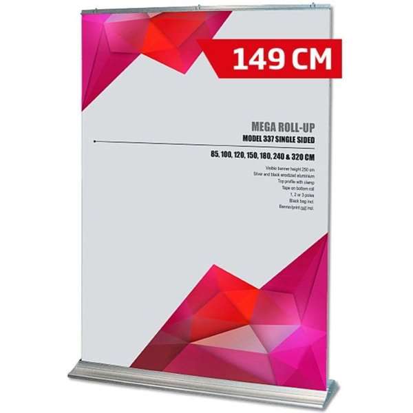 Mega Roll - Up Enkeltsidet Alu Sølv 150 X 250 Cm