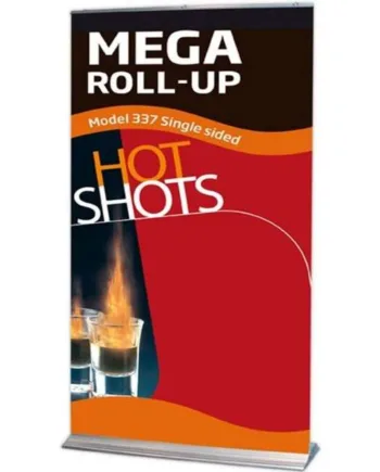 Mega   Roll - Up   Enkeltsidet    Alu   Sølv    84       X   250   Cm    Sølv    Inkl    Banner   Og   Print