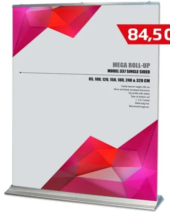 Mega   Roll - Up   Enkeltsidet   Kassette    Sølv    84       X   250   Cm