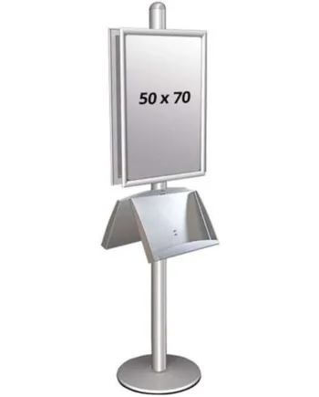 Multi   Stander       Dobbeltsidet   Med   Akrylhylde   25mm   2x50x70cm
