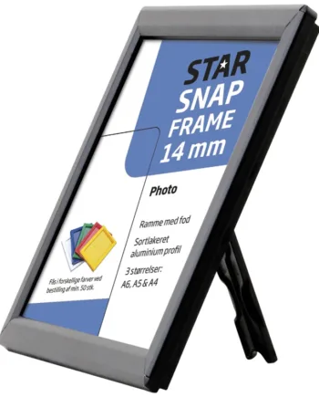 Photo   Klapramme   Med   Bagstøtte    Alu   Sort    14   Mm   Profil
