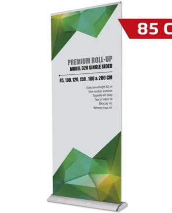 Premium   Roll - Up    Enkeltsidet    Alu   Sølv    85   Cm    Inkl    Bannerprint