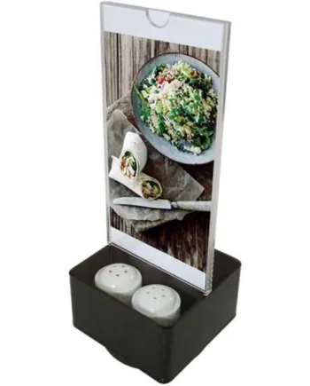 Salt     Pepper   Menukortholder   Vertikal   2xm65   Flyer       9x21   Cm   Sort