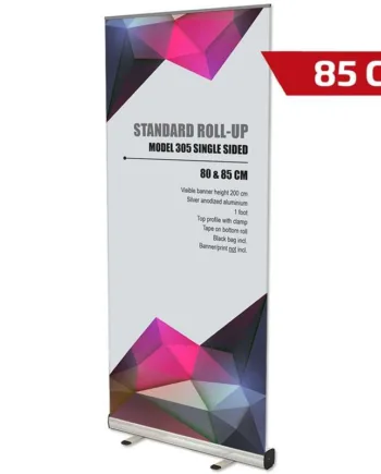 Standard   Roll - Up   Kassette    Enkeltsidet    Alu   Sølv    85   Cm    Inkl    Taske