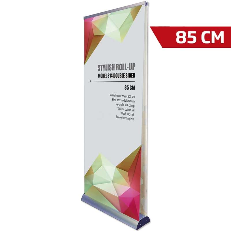 Stylish Roll - Up Kassette Dobbeltsidet Sølv 85 Cm