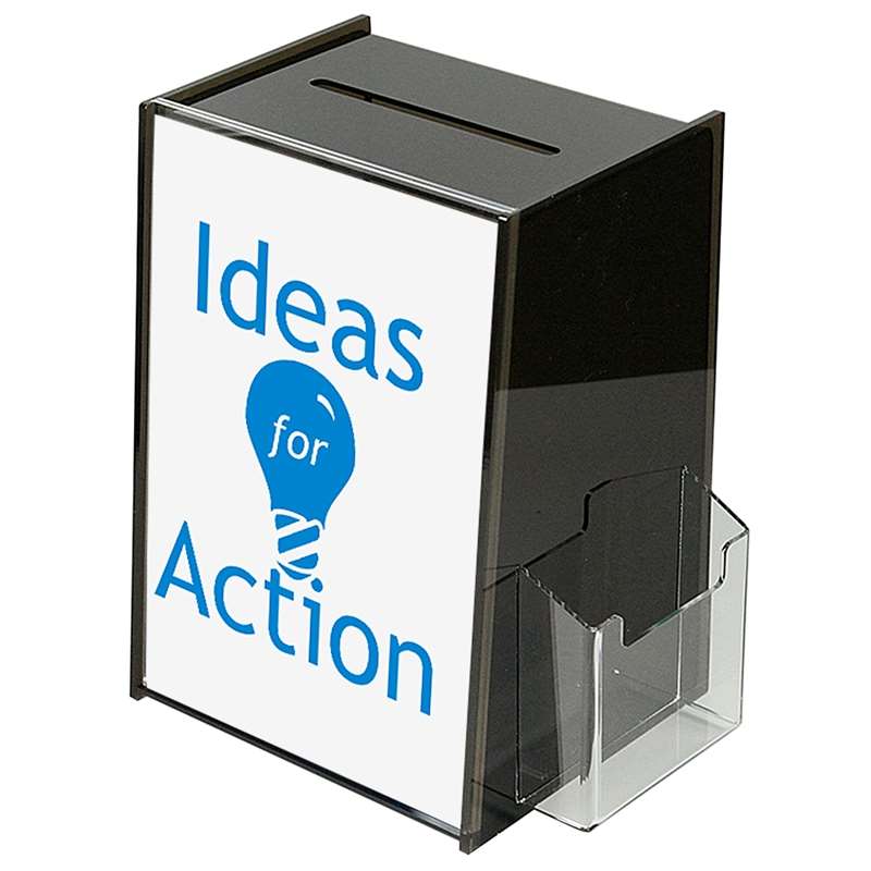 Tip Box Sort Med A4 Infodisplay Og Kortholder