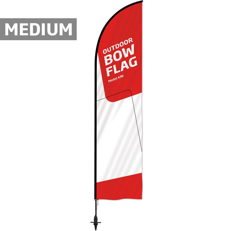 Udendørs Buet Flag Medium Inkl Flag Og Screw Flag Base