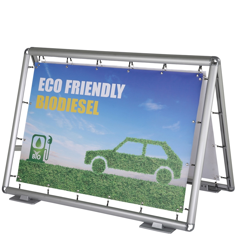 Udendørs Omni Bannerstander Dobbeltsidet 150 100 Cm