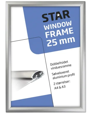 Vinduesramme    Dobbeltsidet    Alu   Sølv    25   Mm   Profil