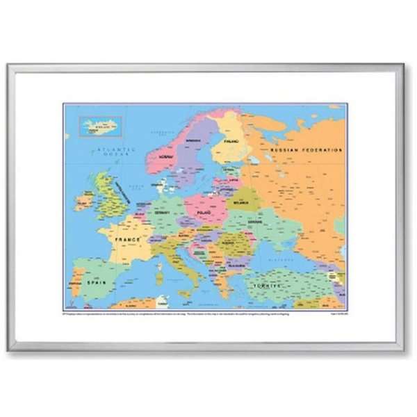 Whiteboard Tavle Med Europakort 103x73 Cm