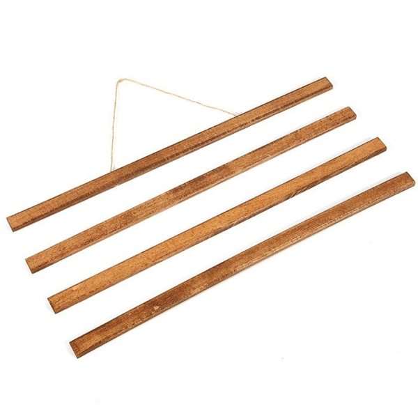 Wood Poster Hanger I Mørk Bøg Plakatliste I Træ Magnetisk 40cm Sæt