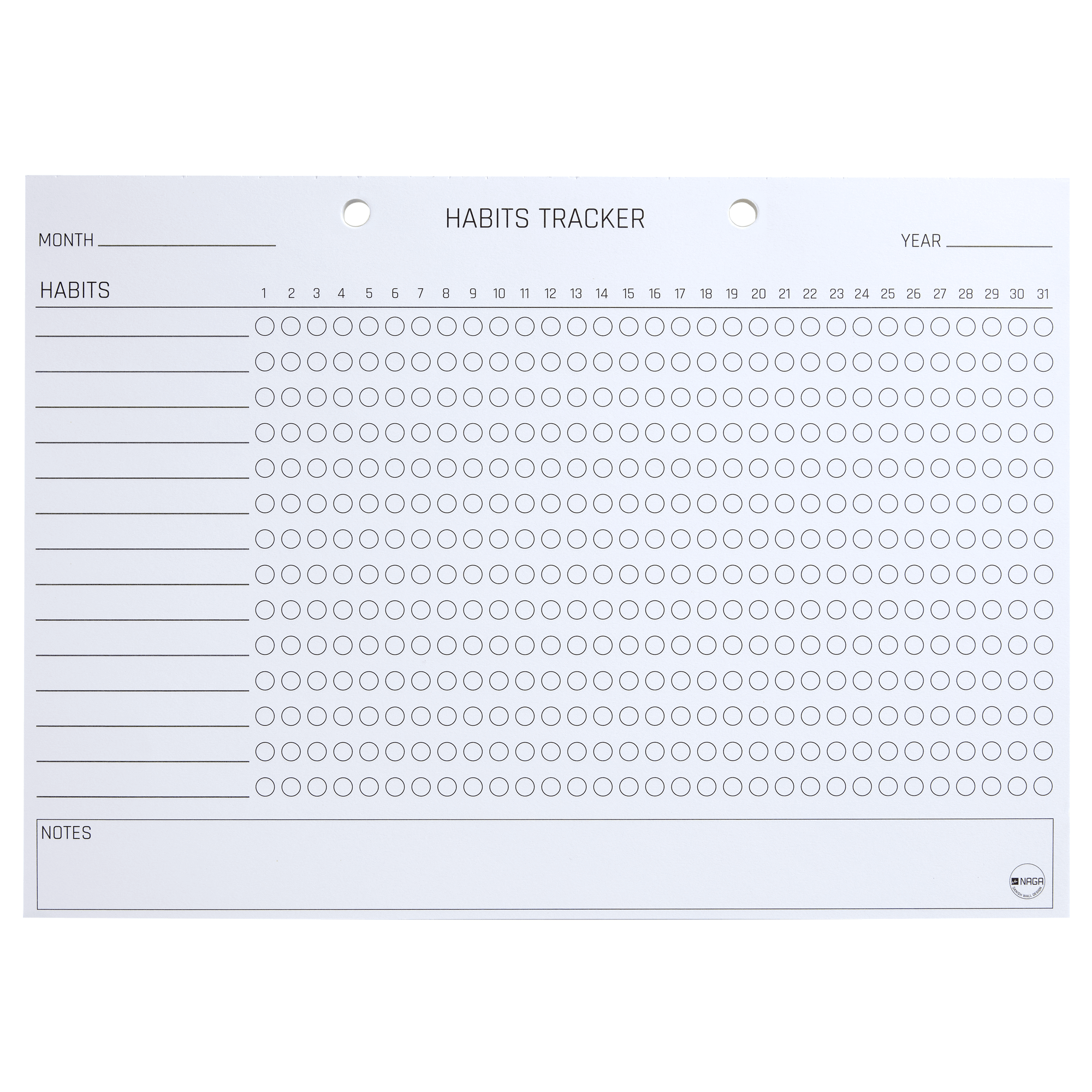 A4   Planlægnings   Blok    Habit   Tracker    Engelsk