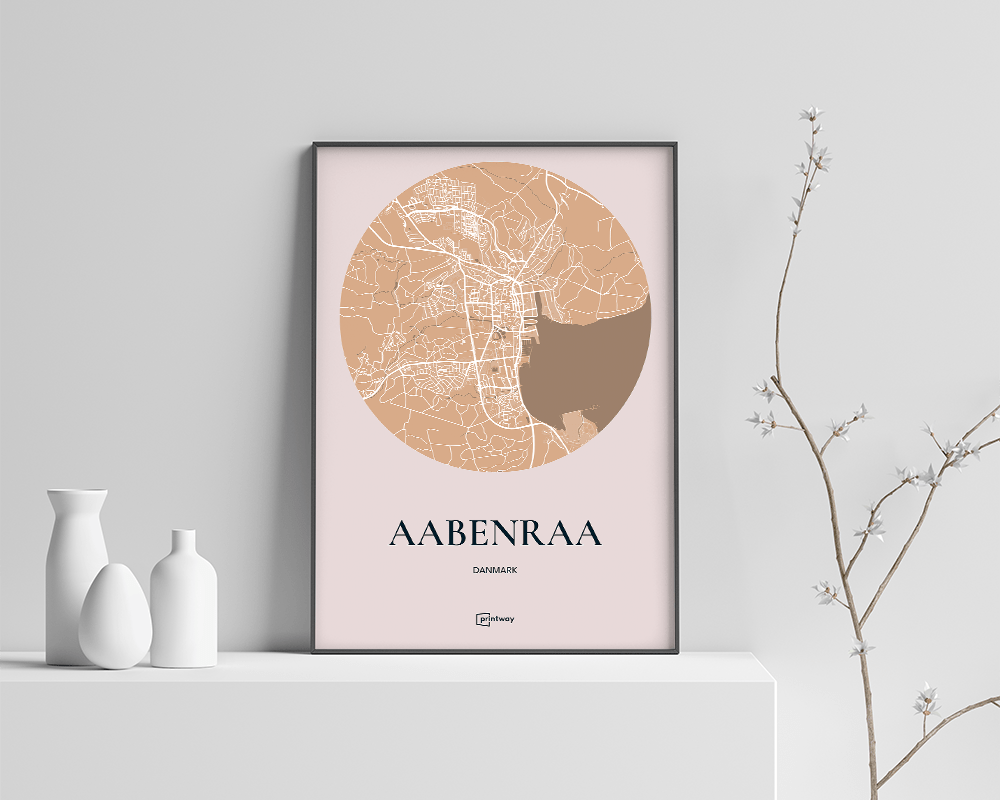 Aabenraa Plakaten Rundt Kort Guld 30 42 Cm  A3