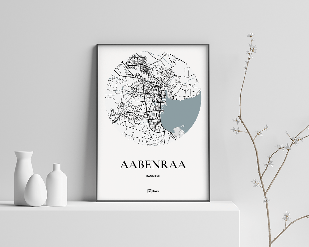 Aabenraa Plakaten Rundt Kort Hvid 21 30 Cm  A4