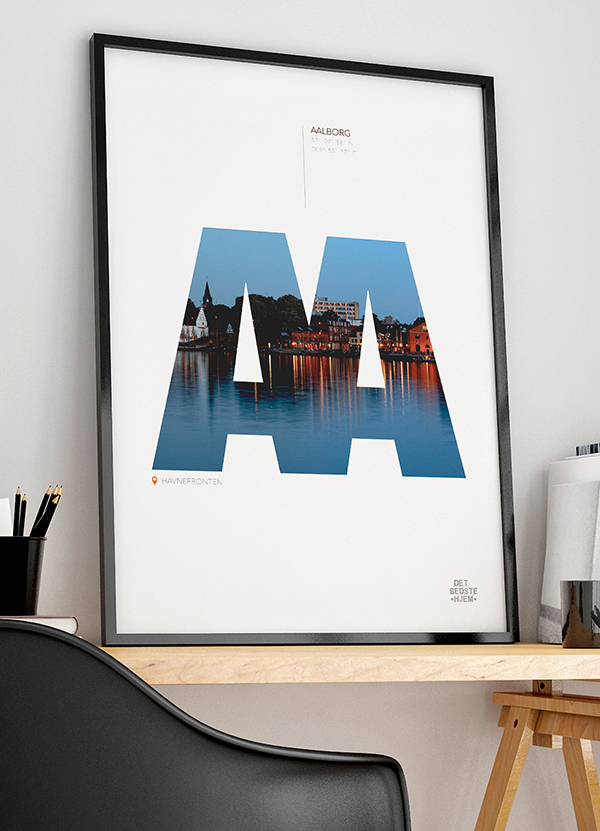 Aalborg - Plakat Havnefronten 21 X 29 A4 Kr 199 -