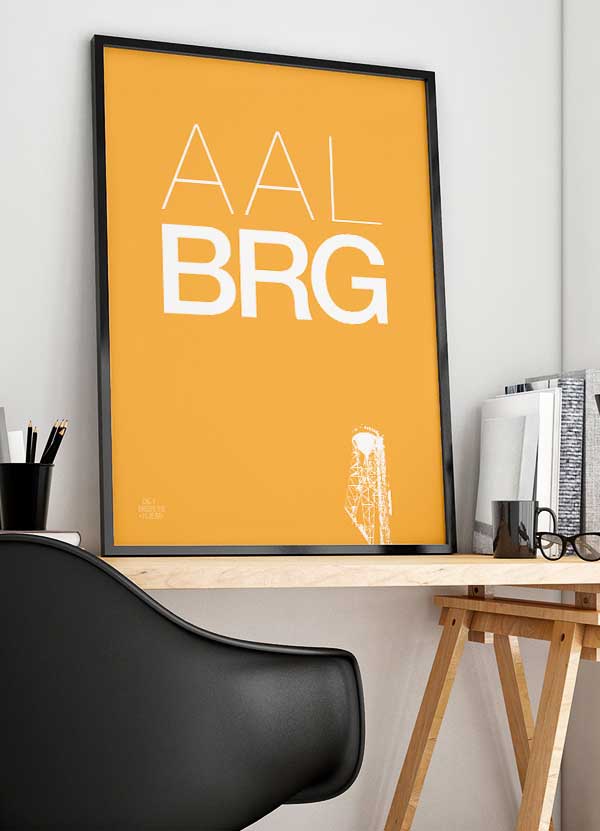 Aalborg - Plakat Med Aalborg Tårnet 21 X 29 A4 Kr 199 -