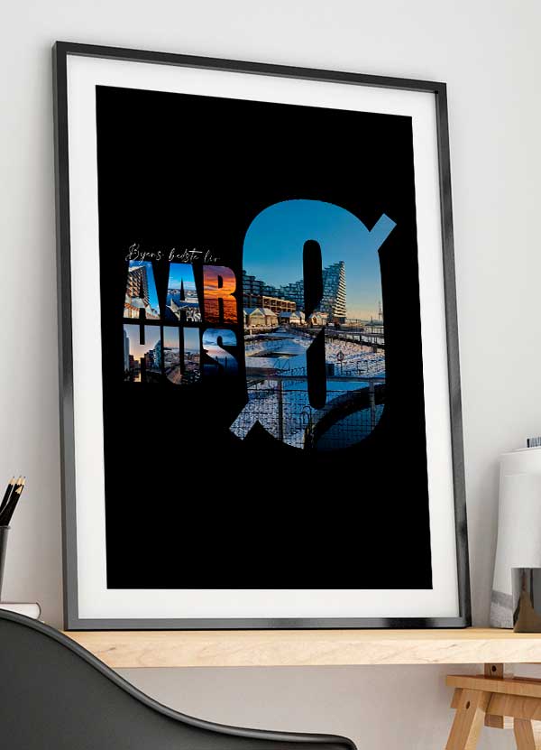 Aarhus   ø - Byplakat   Byens   Bedste   Liv    Sort    21   X   29        A4    Kr    199  -