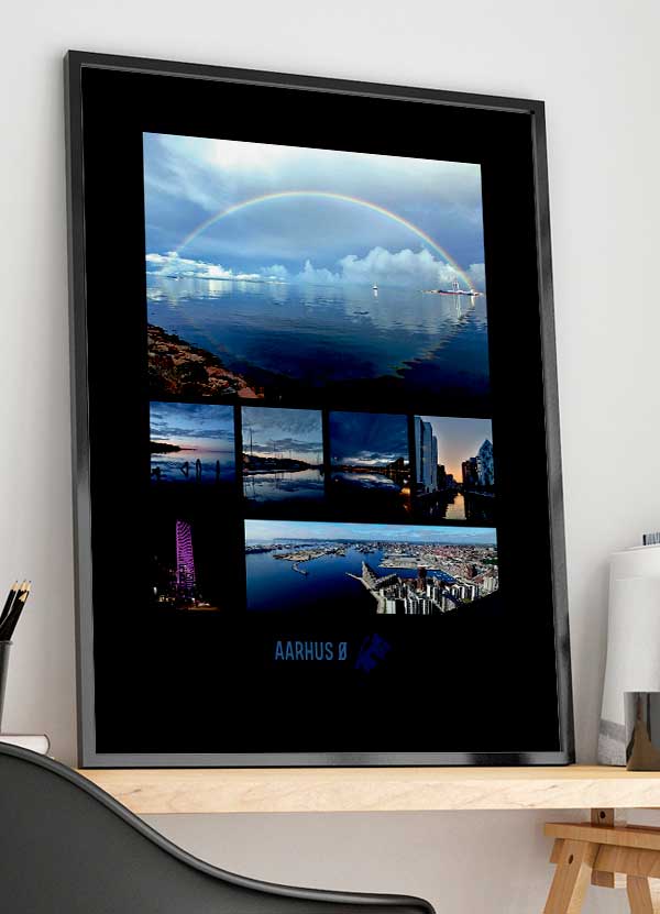 Aarhus   ø - Byplakat   Regnbue   Sort   21   X   29        A4    Kr    199  -