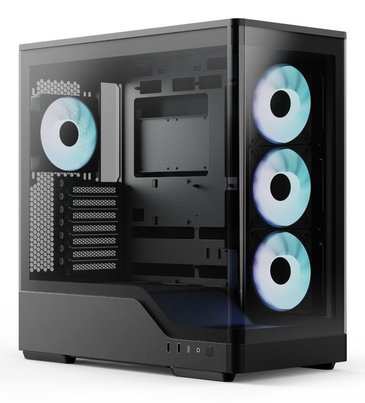 Aerocool   P500a    Mid - Tower   Case    Black   Kabinet   Geekd   Dk