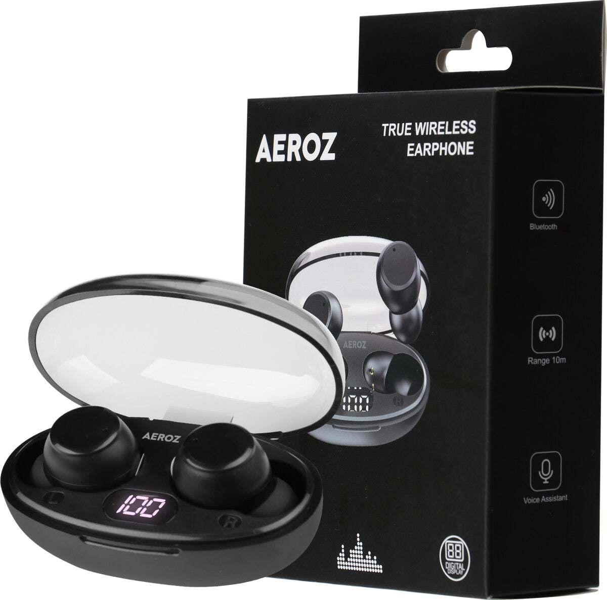Aeroz   Tws - 1010   Trådløse   In - Ear   Høretelefoner     Sort   Headset   Geekd   Dk