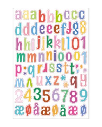 Alfabet   Wallsticker   Med   Farverige   Bogstaver   Og   Tal    Små   Bogstaver    A   Til   å
